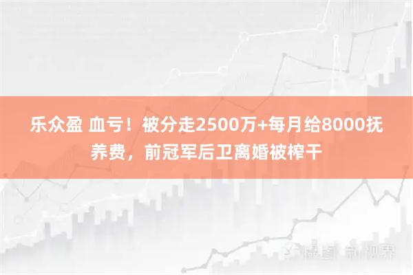 乐众盈 血亏!被分走2500万+每月给8000抚养费,前冠军后卫离婚被榨干