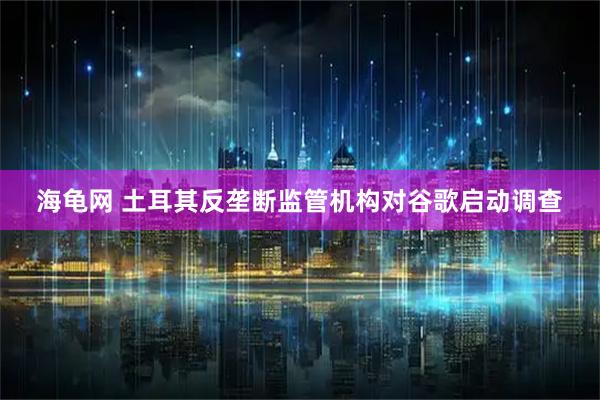 海龟网 土耳其反垄断监管机构对谷歌启动调查